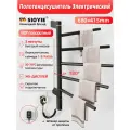 Полотенцесушитель электрический поворотный SIOYIE G63 415×680 мм черный форма F-образная, с таймером и термостатом
