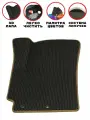Коврик водителя EVA/ЭВА для NISSAN X-TRAIL T-31 (Ниссан Икс Трейл Т31), 2007-2014 гг, с 3Д лапой, без разреза, черные соты с бежевым кантом