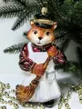 Стеклянная елочная игрушка Котофей дворник