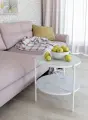 Столик журнальный двухъярусный Белый