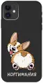 Силиконовый чехол на Apple iPhone 11 / Эпл Айфон 11 с рисунком CorgiMania Soft Touch черный