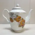 Чайник винтажный доливной, Барановский ФЗ, фарфор деколь, V-2 л, h-23 см, СССР