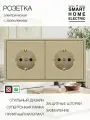 Розетка с тонкой рамкой, 2 поста (электрическая)