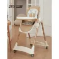 Стульчик для кормления ребенка UNIX Kids Ocean Camel с 6-и месяцев, складной, на колесиках
