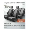 Чехлы на сиденья Toyota Corolla Е120, Е130 (Седан) 2000-2008 (Экокожа Ромб-Квадрат) Серия PRO