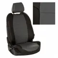 Комплект авточехлов Автопилот Renault Sandero I (40/60) с 09-14г. / Duster с 11-15г. / Nissan Terrano III с 12г. (без подушек безопасности). Экокожа (Черный + Серый)