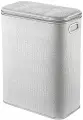Корзина для белья Geralis KWH-B Croco Белая, кант Хром, стандартная пластик на пол