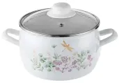 Кастрюля HITT Botanica, сталь, 5л, 28 см, с эмалью, с крышкой