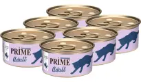 PRIME MEAT ADULT CAT для взрослых кошек паштет с курицей и ягненком банка 75 гр NEW 75 гр х 6 шт