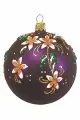 Елочный шар цветочный, фиолетовый, 95 мм, Елочка С 618-фиолет