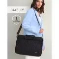 Сумка для ноутбука 15.6, 16 и 17 дюймов KINMAC с ремнем на плечо и большим карманом спереди (Стеганая черная)