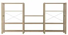 Стеллаж деревянный напольный IKEA Ivar 259х30х124 см, 11 полок, сосна