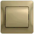 Выключатель одноклавишный титан, сх.1, 10АХ, в сборе, Schneider Electric Glossa
