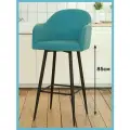 Барный стул для кухни Токио мягкий со спинкой мятный велюр, 85 см
