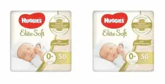HUGGIES Подгузники Элит Софт, 0+ , до 3,5 кг , 50 шт, 2 упаковки