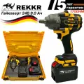 Гайковерт аккумуляторный, бесщеточный REKKR IW170YL, 2 аккумулятора 24В 9.0Ач, ударный, квадрат 1/2, кейс, зарядка