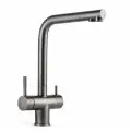 Смеситель для кухни с фильтром для питьевой воды из нержавеющей стали, цвет графит