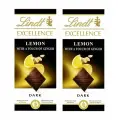 Шоколад тeмный нежный с кусочками лимона и имбиря Lindt Excellence LEMON, 2 шт х 100 гр (Франция)