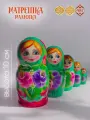 Матрешка деревянная детская хохлома развивающая игрушка традиционная 5 мест 10 см Орнамент