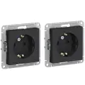 Розетка Schneider Electric ATN001045, 2 шт., 16 А, с защитной шторкой, с заземлением
