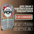 Влажный полнорационный корм холистик для собак AlphaPet WOW Superpremium/ Ягненок и тушеная морковь нежные ломтики в соусе 100г х 15 шт