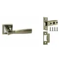 Ручки дверные межкомнатные на розетке Loid 470 AB + защелка дверная Loid 8-45 AB античная бронза