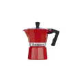 Кофеварка гейзерная на 2 чашки Barazzoni Alluminium, алюминий, красная