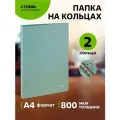 Папка на 2 кольцах СТАММ Акцент А4, 25мм, 800мкм, пластик, эвкалиптовая