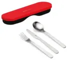 Набор столовых приборов Guzzini On the Go в футляре, 3 шт, красный