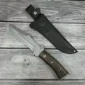 Нож тактический, сталь 65х13, рукоять ценные породы дерева, ножны из натуральной кожи, Мастерская Семина