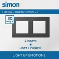 30 шт. Simon 24 Графит Рамка 2-постовая 2400620-038