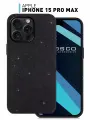 Люксовый блестящий чехол Rosco на Apple iPhone 15 Pro Max (Айфон 15 Про Макс) с кристаллами, черный