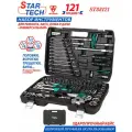 Набор инструментов 121 предмет (1/2 1/4 3/8 головки торцевые, ключи, съёмник фильтров) Star Tech, ST88121