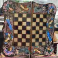 Шахматы-нарды Персидский базар Хатам, иранская ручная работа, деревянные/металлические фигуры