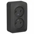 Systeme Electric Blanca наружная Антрацит Розетка 2-ая б/з без шторок 16А, 250В, изолир. пластина, BLNRA000216