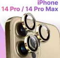 Комплект защитных стекол для камеры телефона Apple iPhone 14 Pro и 14 Pro Max / Линзы на камеру Эпл Айфон 14 Про и 14 Про Макс / Золотой