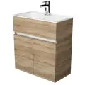 Тумба с раковиной в ванную 60 см подвесная цвет Дуб Сонома Mira 1Marka У75337