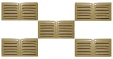 Решетка вентиляционная металлическая 100х200 золотой металлик комплект 5 шт