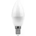 Лампа светодиодная LED 7вт E14 дневной матовая свеча | код. 25477 | FERON (4шт. в упак.)