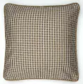 Подушка Textil Roig CUBE декоративная 45х45 серо-бежевая клетка, коричневый кант