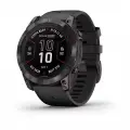 Часы Garmin FENIX 7X PRO Sapphire Solar Edition 010-02778-11 Титановый угольно-серый корпус с DLC-покрытием и черным ремешком 2023