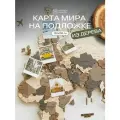 Карта мира из дерева настенная 160x100 см
