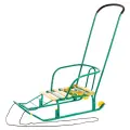 Санки детские Nika Kids Тимка 5 комфорт, с ручкой, от 1 года, цвет зелёный