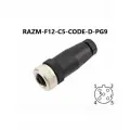 RAZM-F12-C5-CODE-D-PG9 разъём М12 D-coding 5 pin прямой / розетка (мама) / PG9 (4-8 мм диаметр под кабель)