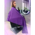 Пеньюар парикмахерский с окном для телефона, фиолетовый