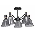 Люстра потолочная, светильник De City Дэла 635011205, 5*60W E27 2700К, цвет: черный, серый