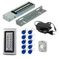 Электромагнитный замок на дверь комплект с кодовой панелью и бесконтактными брелками / удержание 280 кг