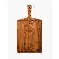 Разделочная доска деревянная прямоугольная 38х20 см из дуба с ручкой
