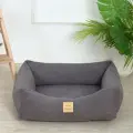 Лежанка для собак и кошек со съемным чехлом IvPetRoom Comfort XS 50x40 микровелюр серый