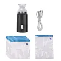 Electric Pump with Vacuum Storage Bags USB Cable 5 Rechargeable Portable for Travel Home Use Save Space Black